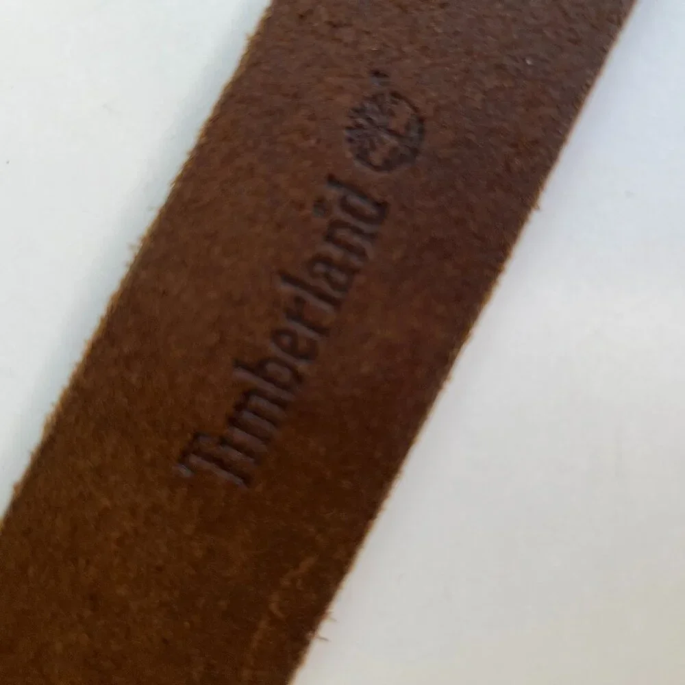 Timberland Men's 40 Genuine Leather Jeans Belt Brass Buckle Brown 1.5